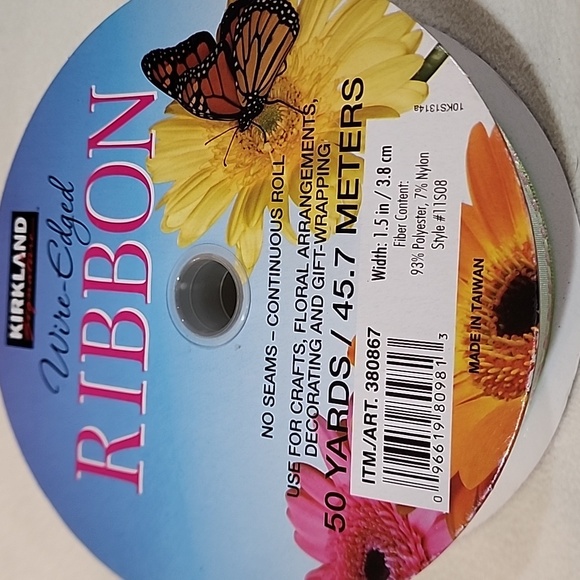 3 Rolls Kirkland Wire-edged Ribbon, 1-1/2" x 122 yards approx total - Picture 10 of 10